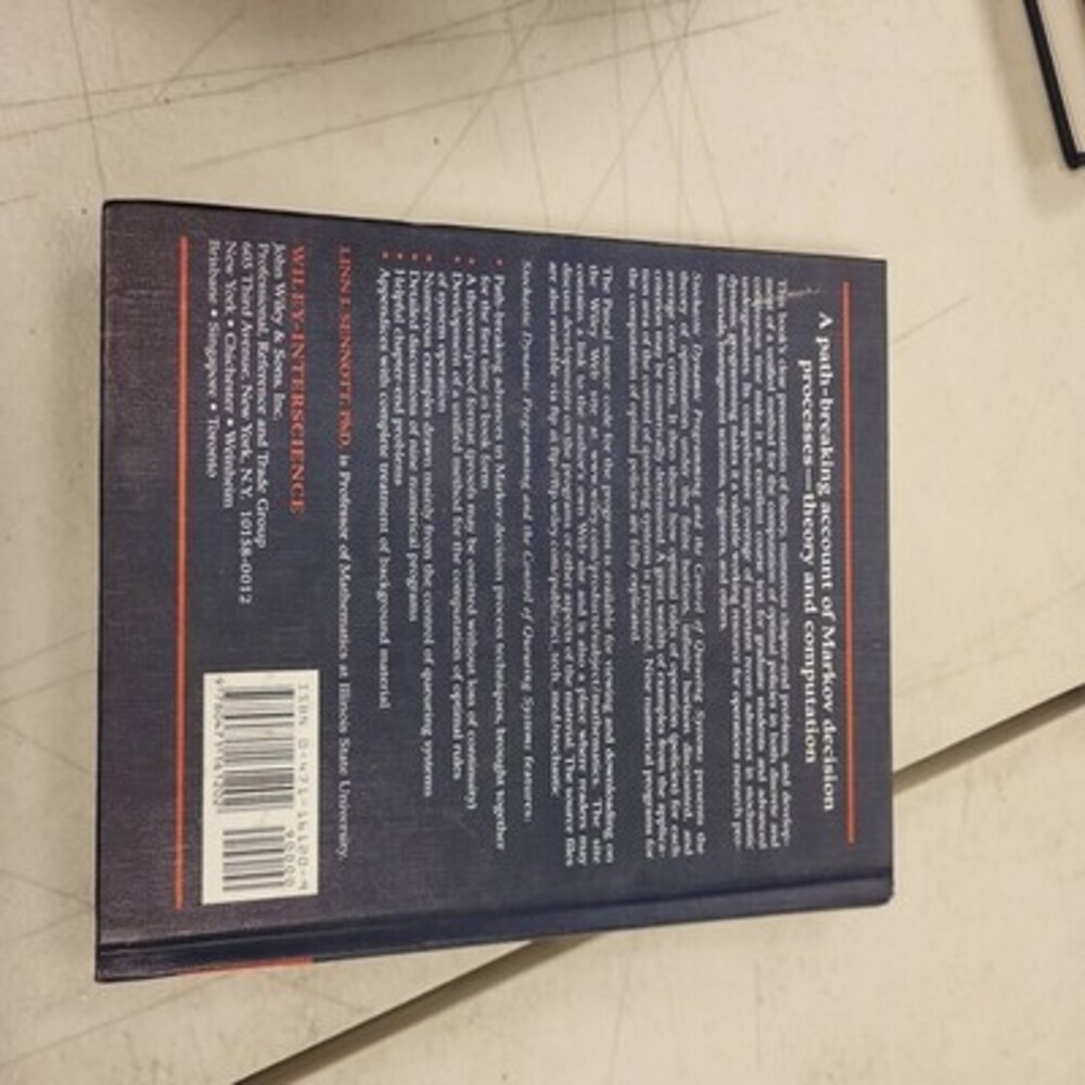 Stochastic Dynamic Programming Queueing Systems Control Linn Sennott Wiley Book - Picture 6 of 6